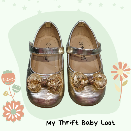 Like NEW golden ballerina with sequined bow (2.5-3 years)